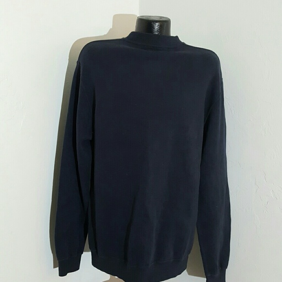 Orvis sweater 3/4 zipper cotton blue size L - Picture 4 of 5